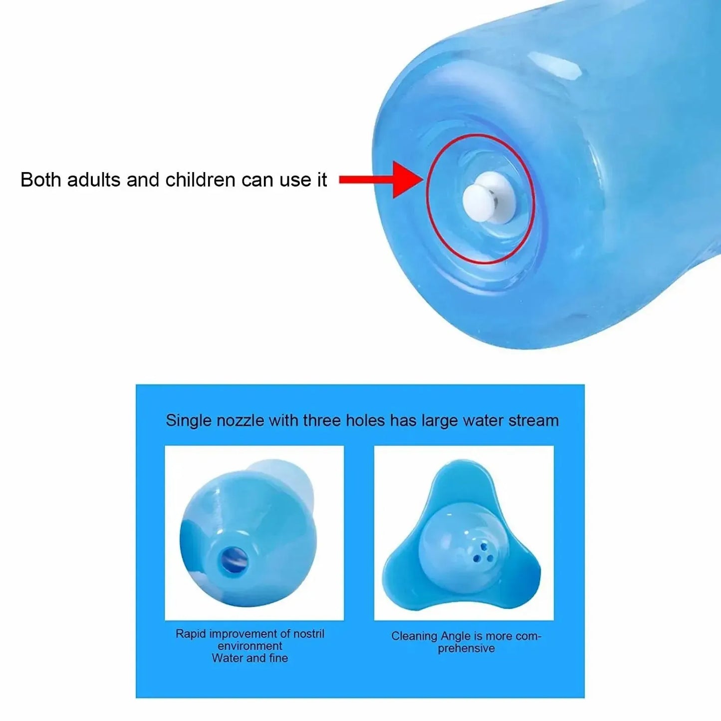 1 stuk nasale wasfles 300ml volwassen en kinderen nasale holte en neusfles fysiologische zoutoplossing rhinitis handleiding