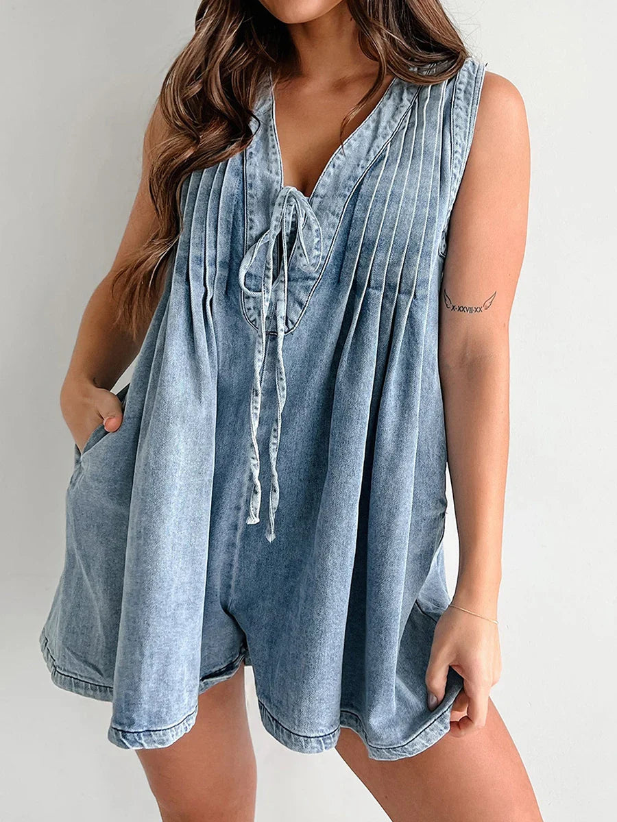 Dunancia™ | Sienna Denim-Stramplerkleid