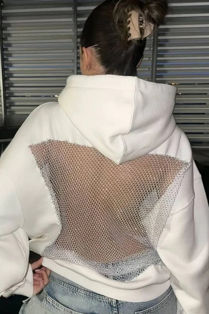 Alina™ | Hoodie aus Kristall-Mesh