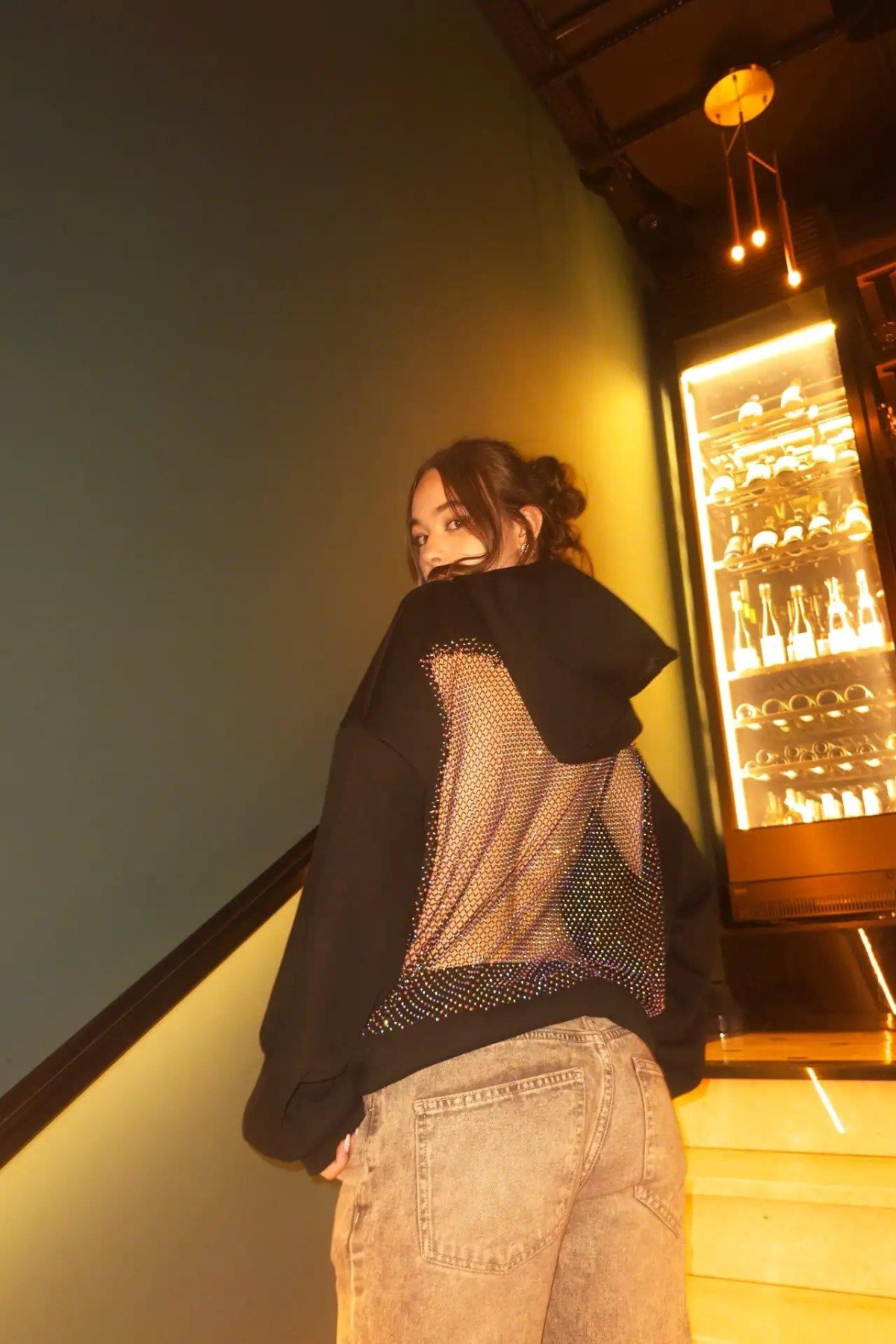 Alina™ | Hoodie aus Kristall-Mesh