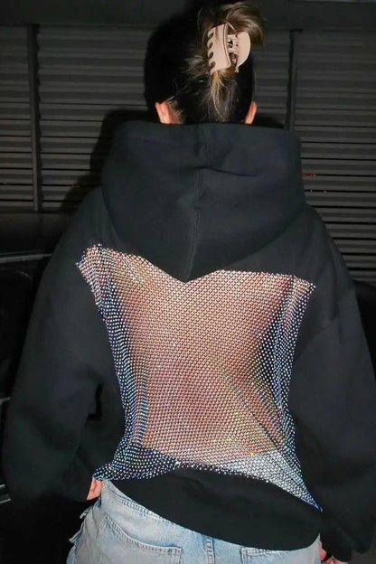 Alina™ | Hoodie aus Kristall-Mesh