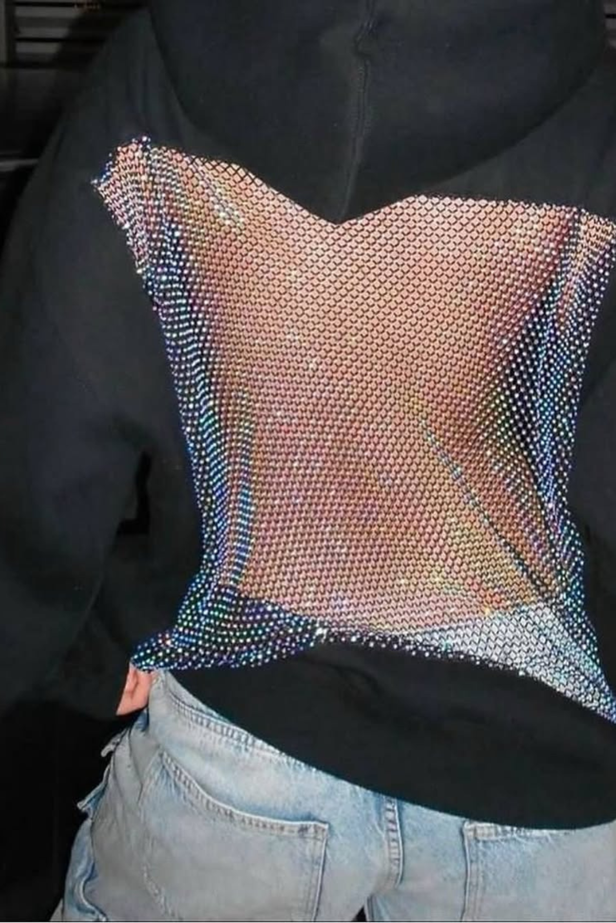 Alina™ | Hoodie aus Kristall-Mesh