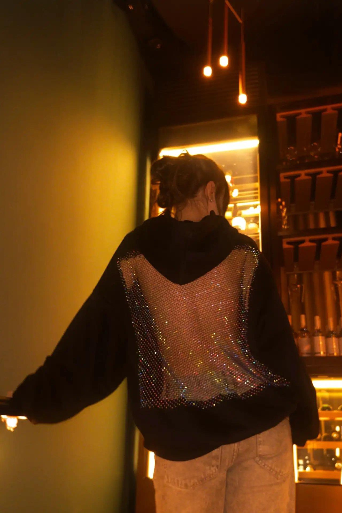 Alina™ | Hoodie aus Kristall-Mesh