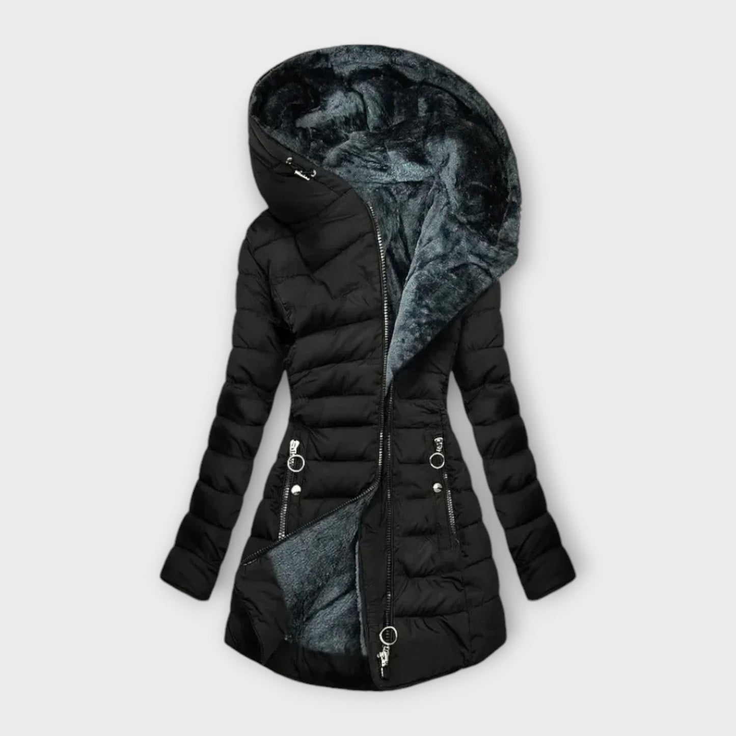 Celine™ | Accogliente cappotto con fodera in pelliccia