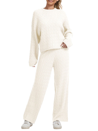 Zera™ | Lounge-Set aus Strickpullover mit Zopfmuster