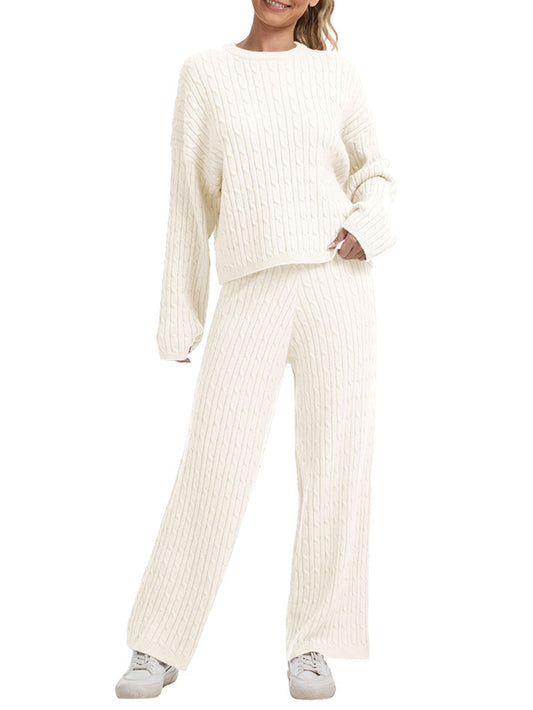 Zera™ | Lounge-Set aus Strickpullover mit Zopfmuster