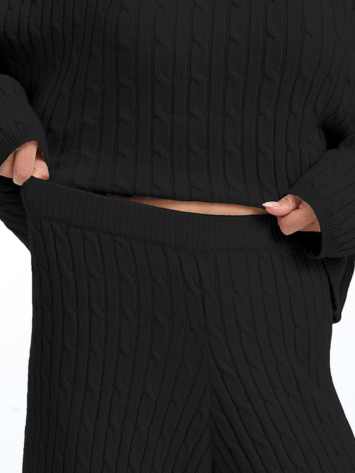 Zera™ | Lounge-Set aus Strickpullover mit Zopfmuster