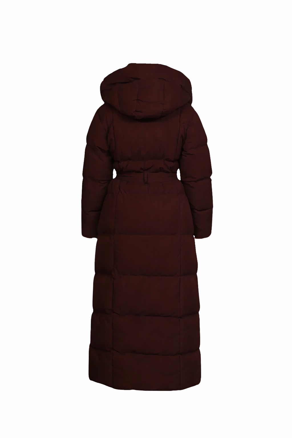 Lange Daunenjacke für Damen mit verstellbarer Taille und wasserabweisender Außenhülle