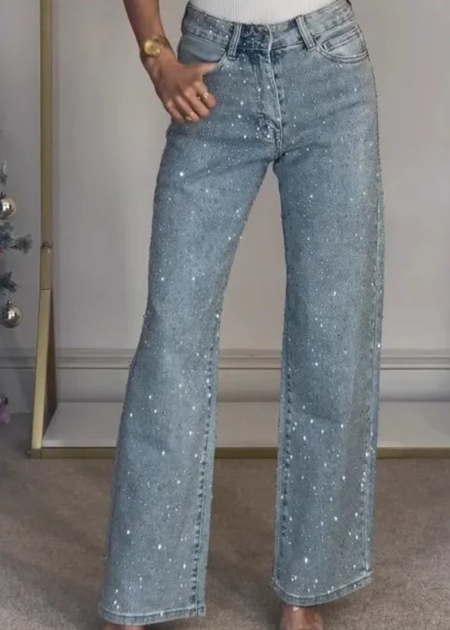 Anna™ | Einfache Jeans mit Kristallen