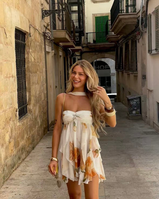 Dunancia™ |  Luna Floral Chiffonkleid