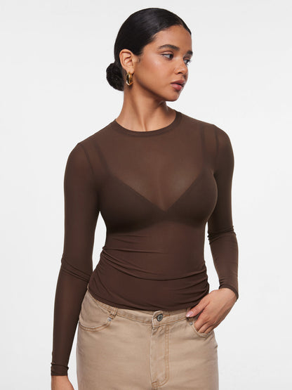 Candy™ | Transparentes Langarm-Oberteil aus Mesh