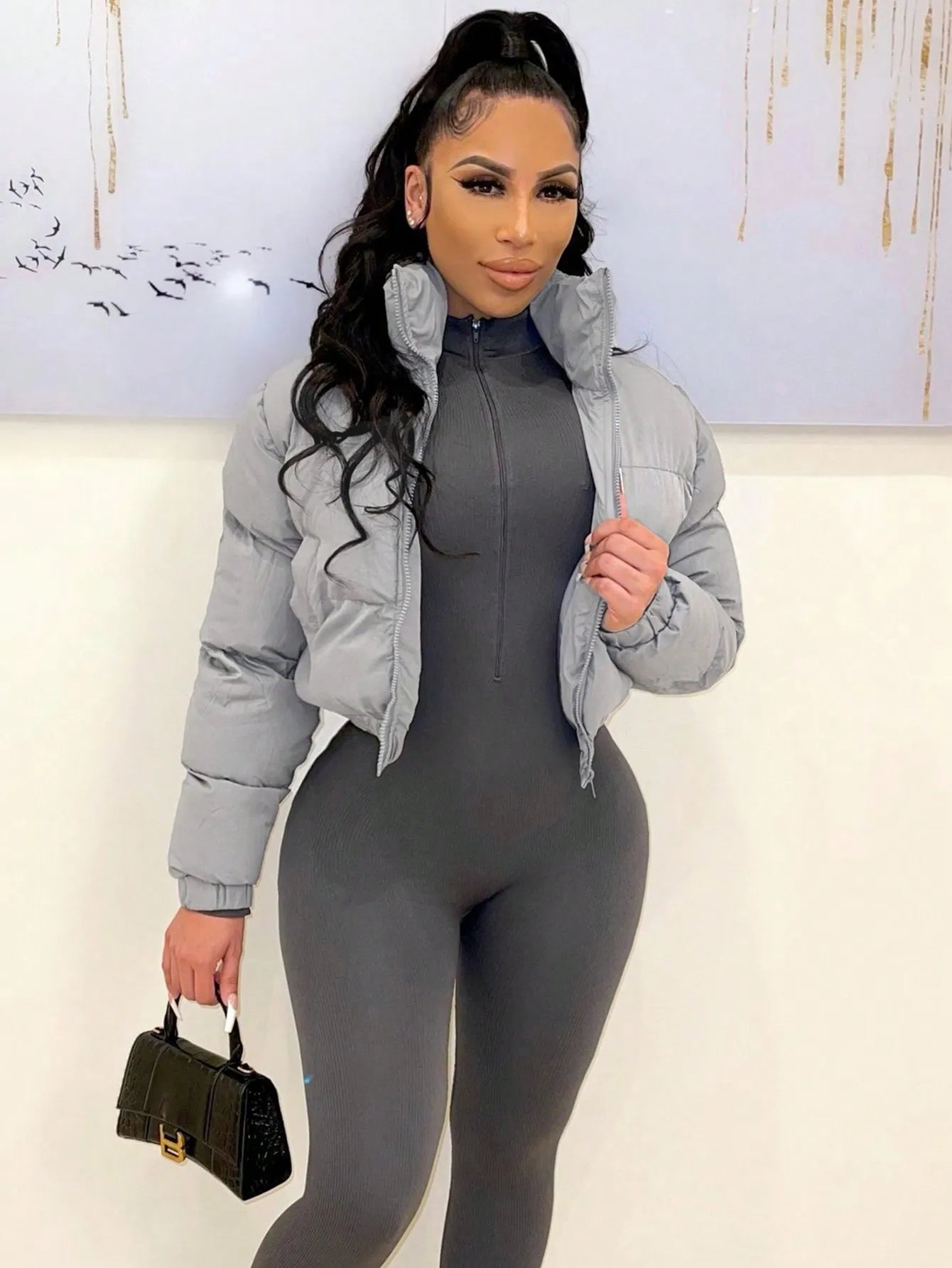 Xana™ | Warme Puffer-Crop-Jacke