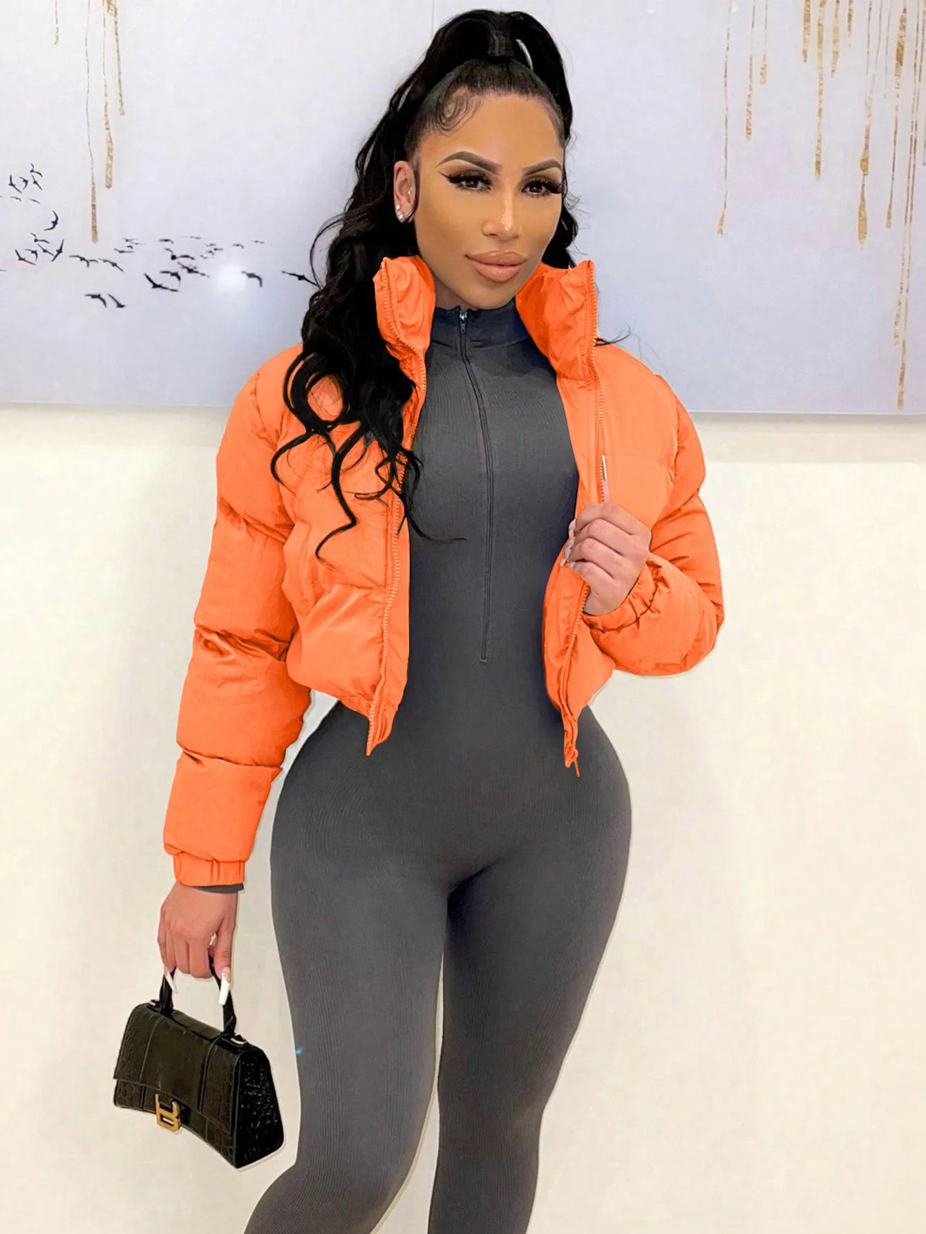 Xana™ | Warme Puffer-Crop-Jacke