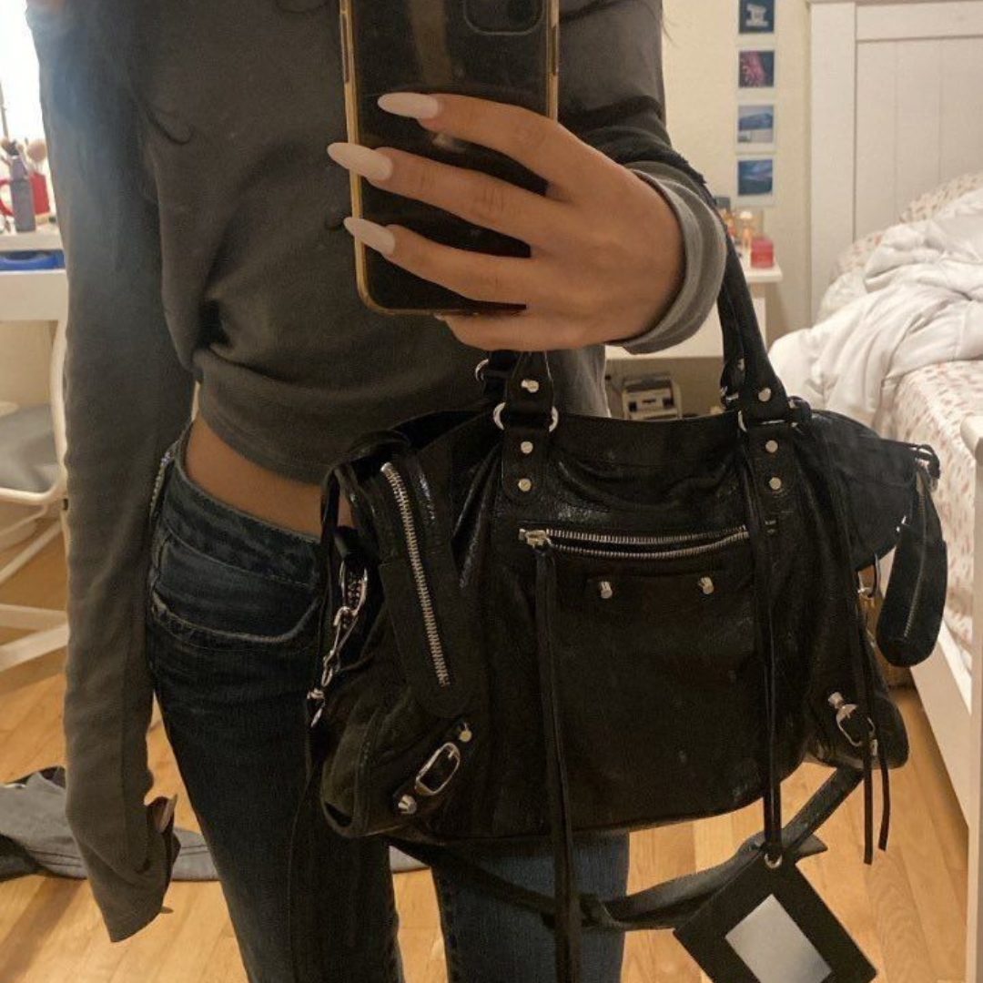 Divina™ | Schwarze Ledertasche