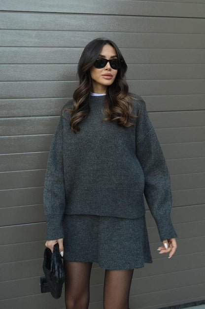 Beau™ | Gemütliches 2-teiliges Set aus Pullover und Rock aus Strick