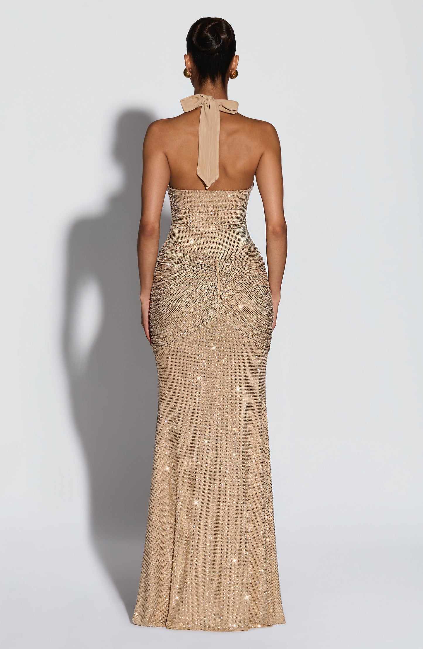 Rosetta™ | Goldfarbenes Maxikleid mit Glitzer